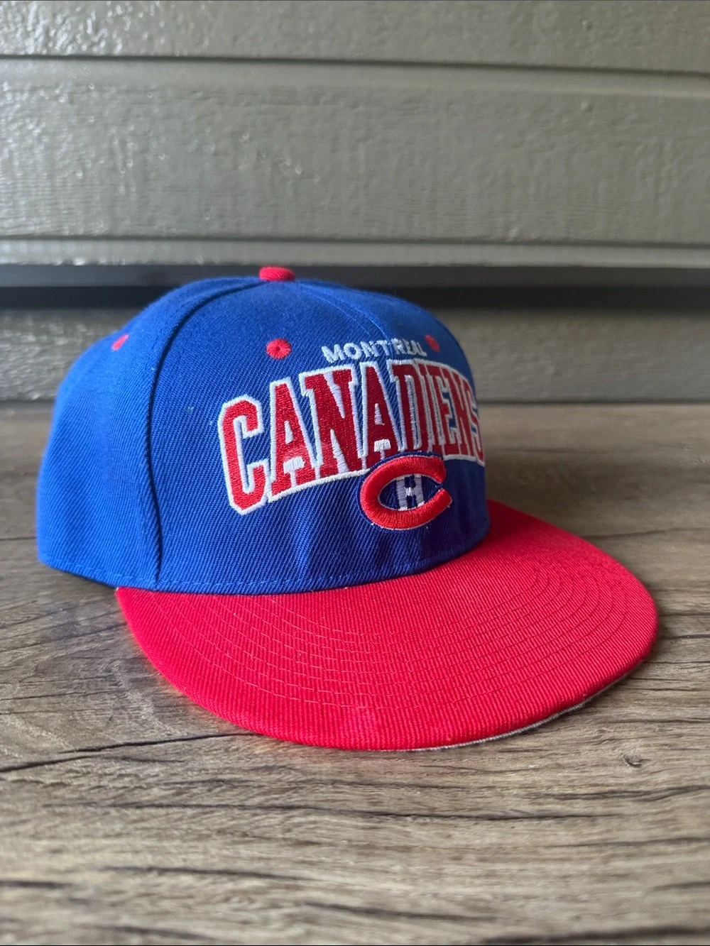 Mitchell & Ness Montreal Canadiens Blue and Red Snapback Hat adjustable
